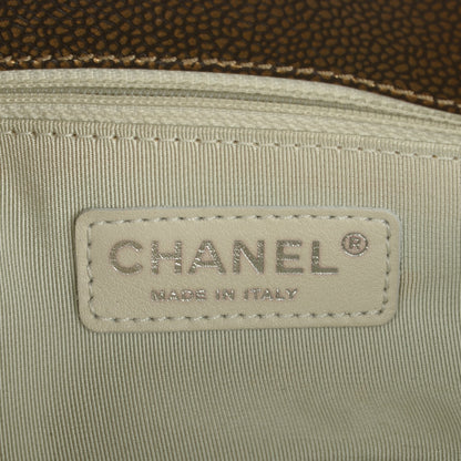 Chanel Metallic Caviar Quilted Grand Shopping Tote GST Khaki 6 of 7