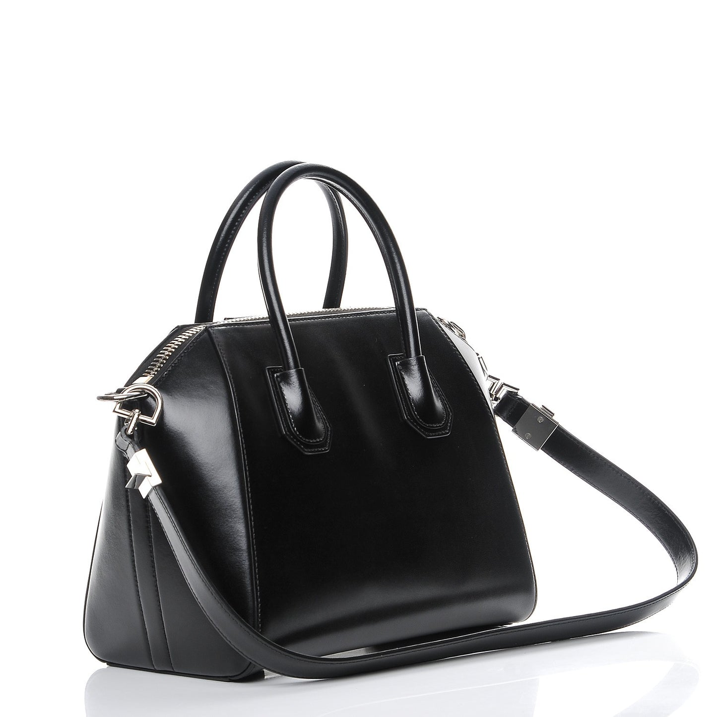 Shiny Lord Calfskin Small Antigona Black