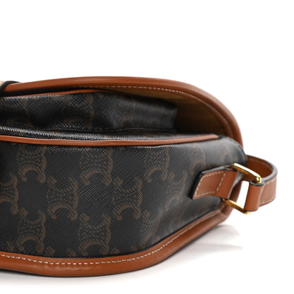 Celine Triomphe Canvas Folco Bag Tan 11 of 13