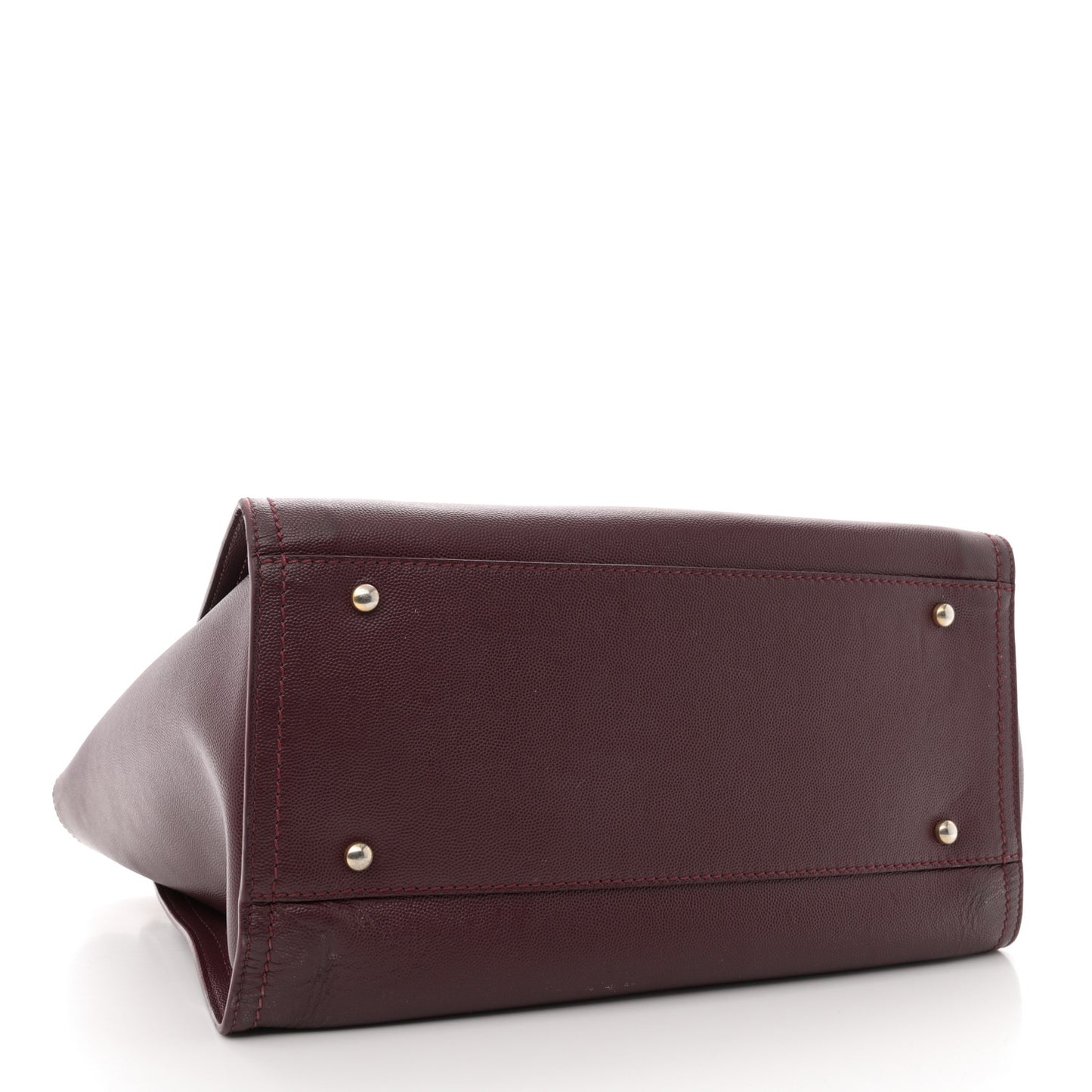 Caviar Small Studded Deauville Tote Burgundy