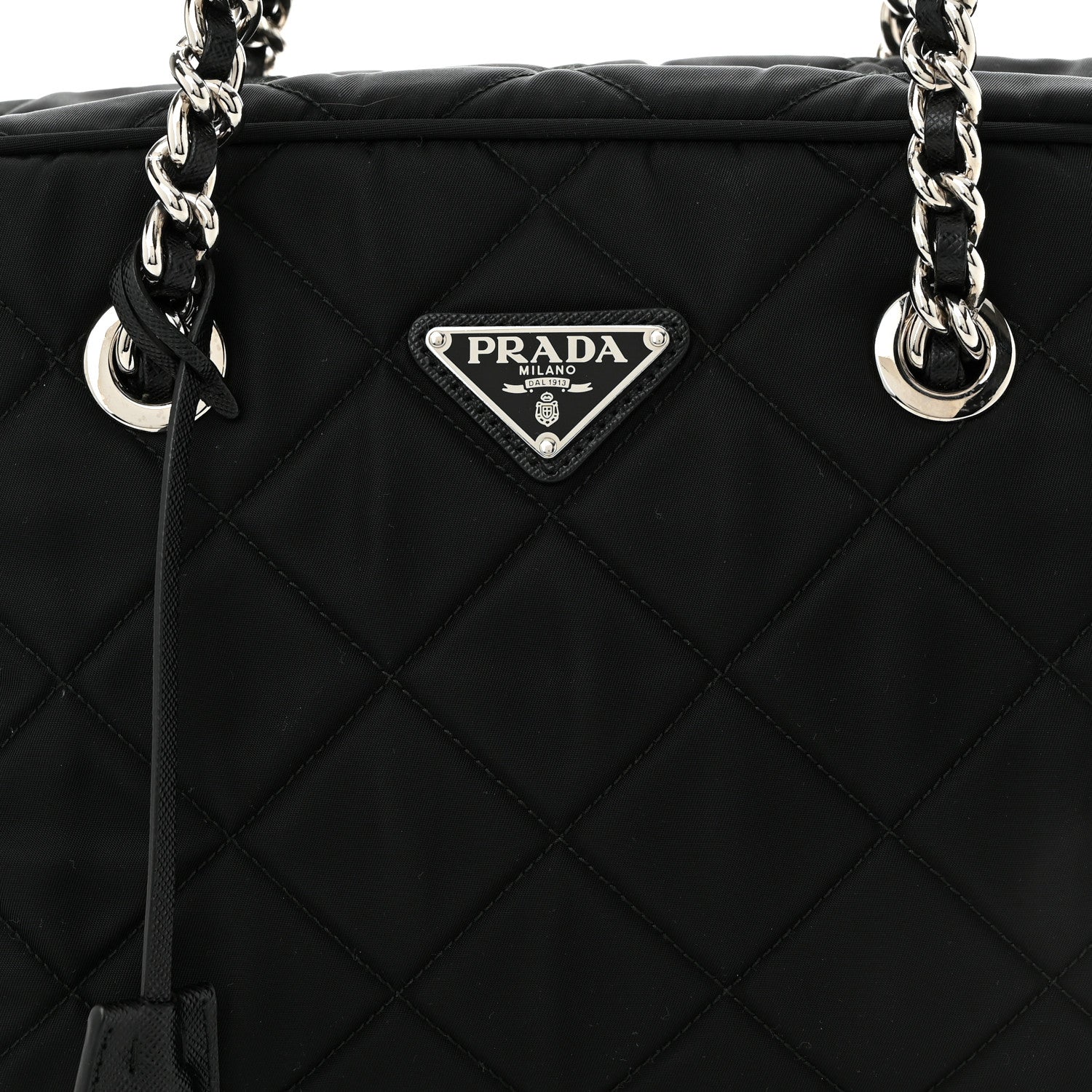 Prada Nylon Tessuto Impuntu Quilted Shoulder Bag Black 9 of 11