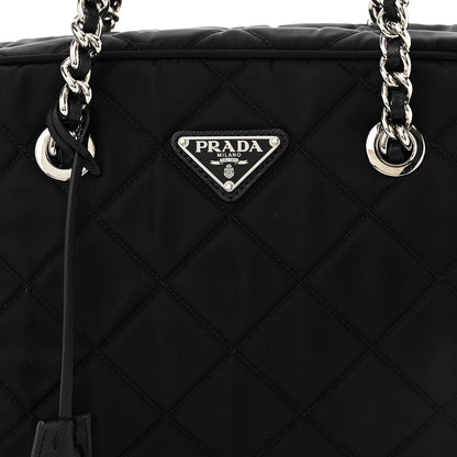 Prada Nylon Tessuto Impuntu Quilted Shoulder Bag Black 9 of 11