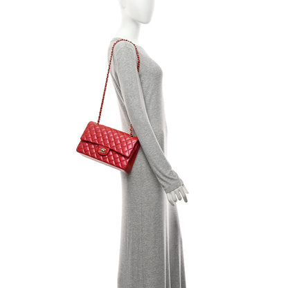 Chanel Iridescent Caviar Quilted Medium Double Flap Red 2 of 10