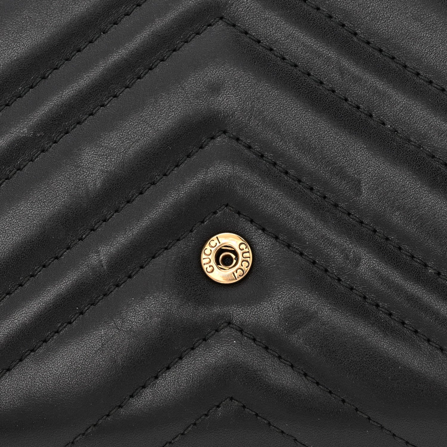 Gucci Calfskin Matelasse GG Marmont Chain Wallet Black 9 of 11