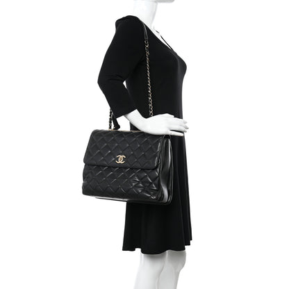 Chanel Lambskin Quilted Large Trendy CC Dual Handle Flap Bag Black 2 of 10