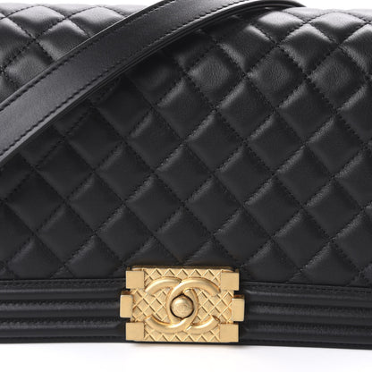 Chanel Calfskin Medium Boy Logo Top Handle Flap Black 10 of 11