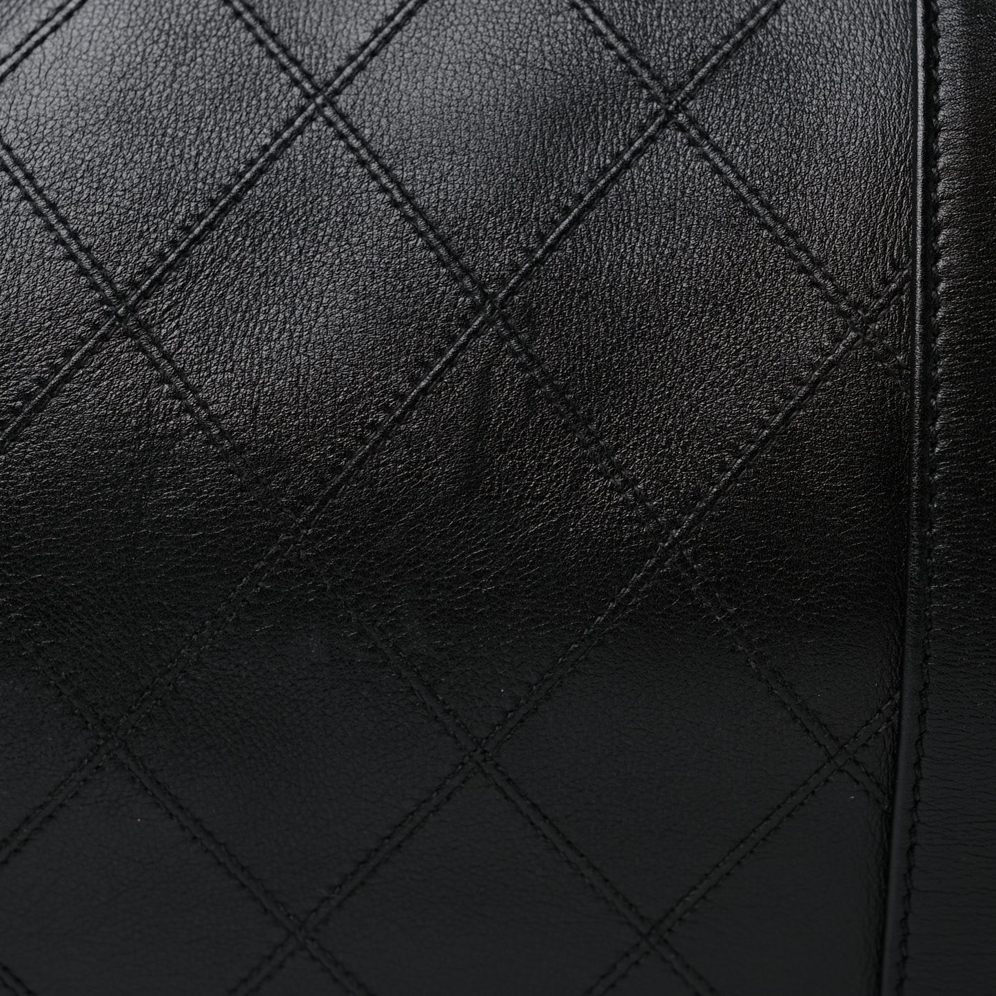 Calfskin Stitched Duffel Bag Black