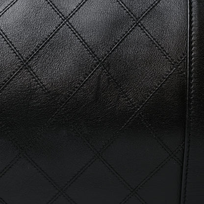 Chanel Calfskin Stitched Duffel Bag Black 16 of 20