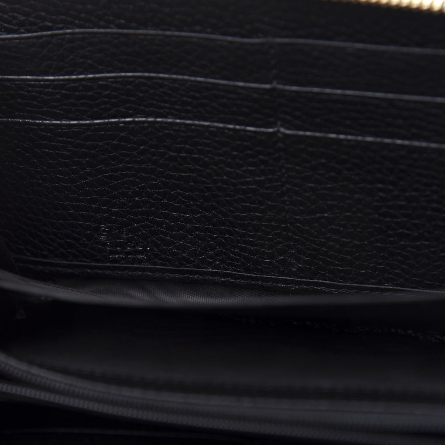 Pebbled Calfskin Soho Zip Around Wallet Black