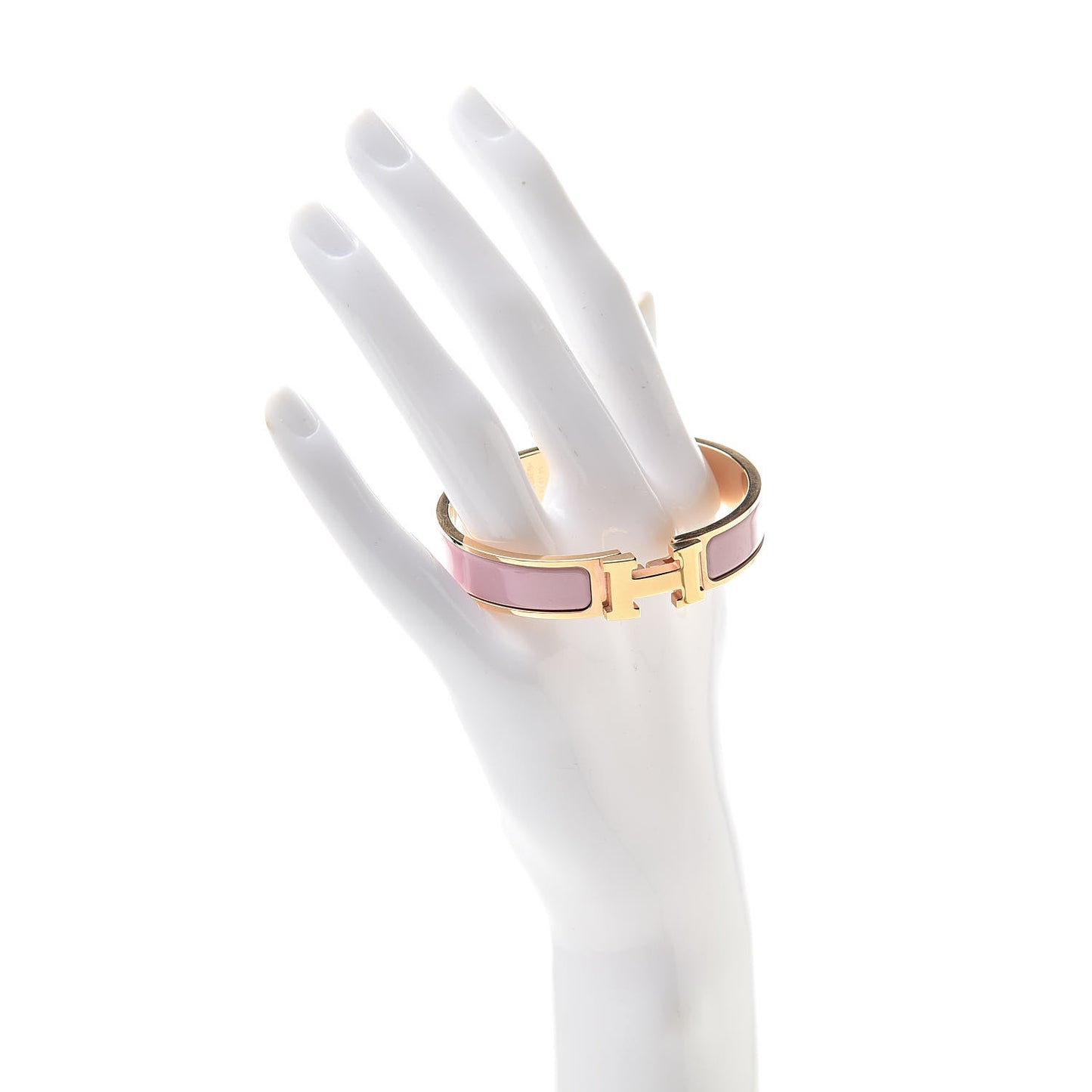 Enamel Narrow Clic Clac H Bracelet PM Rose Nacarat