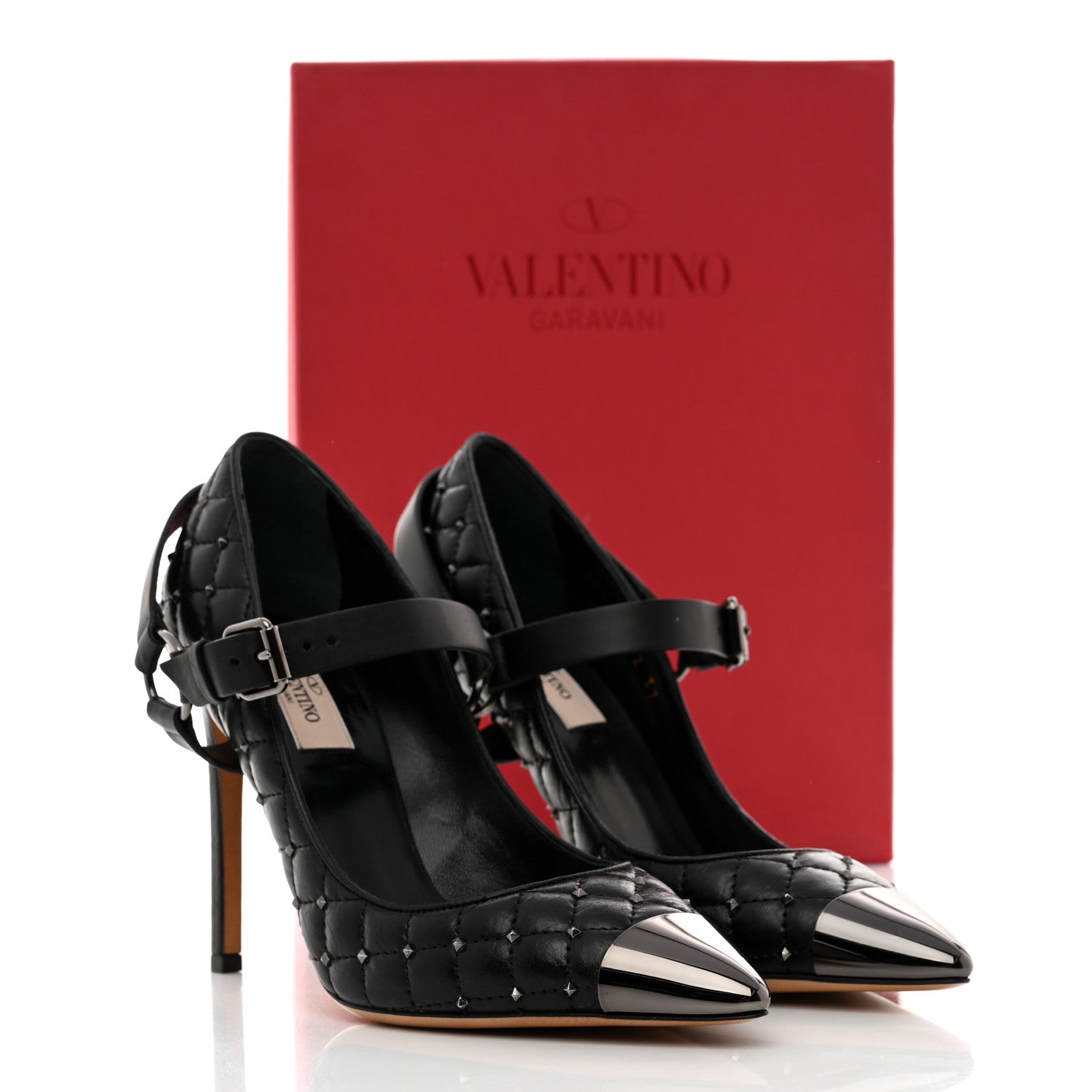 Valentino Garavani Nappa Rockstud Spike Mary Jane 105mm Pumps 37 Black 9 of 9