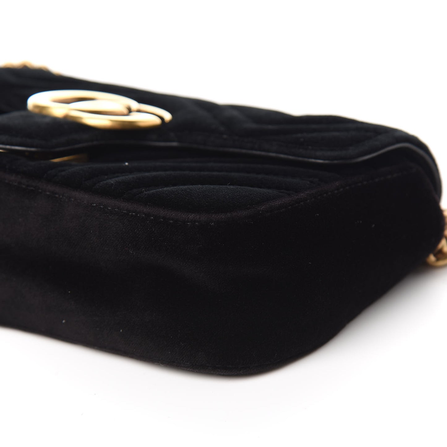 Velvet Matelasse Mini GG Marmont Shoulder Bag Black