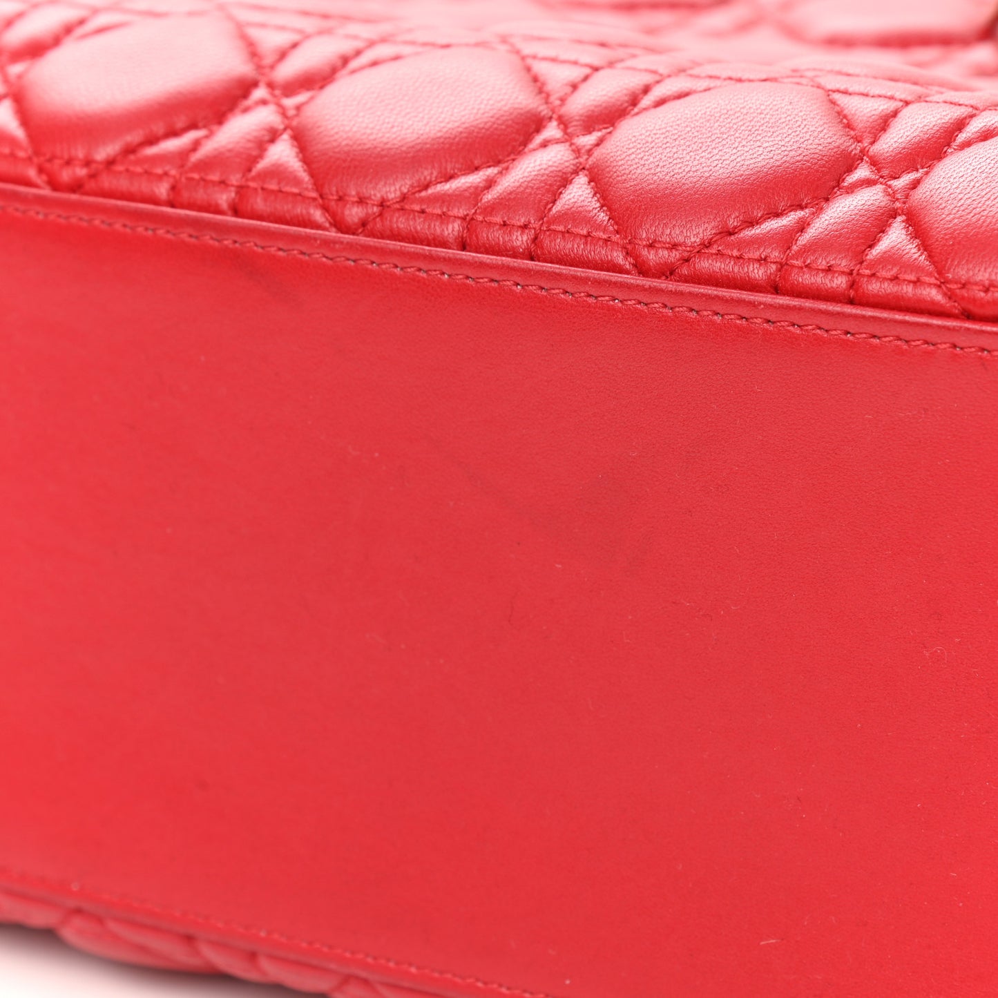 Lambskin Cannage Medium Lady Dior Red