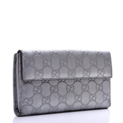 Gucci Guccissima Heart Continental Wallet Silver 3 of 13