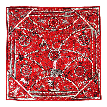 Hermes Cashmere Silk Peuple Du Vent Shawl 140 1 of 3