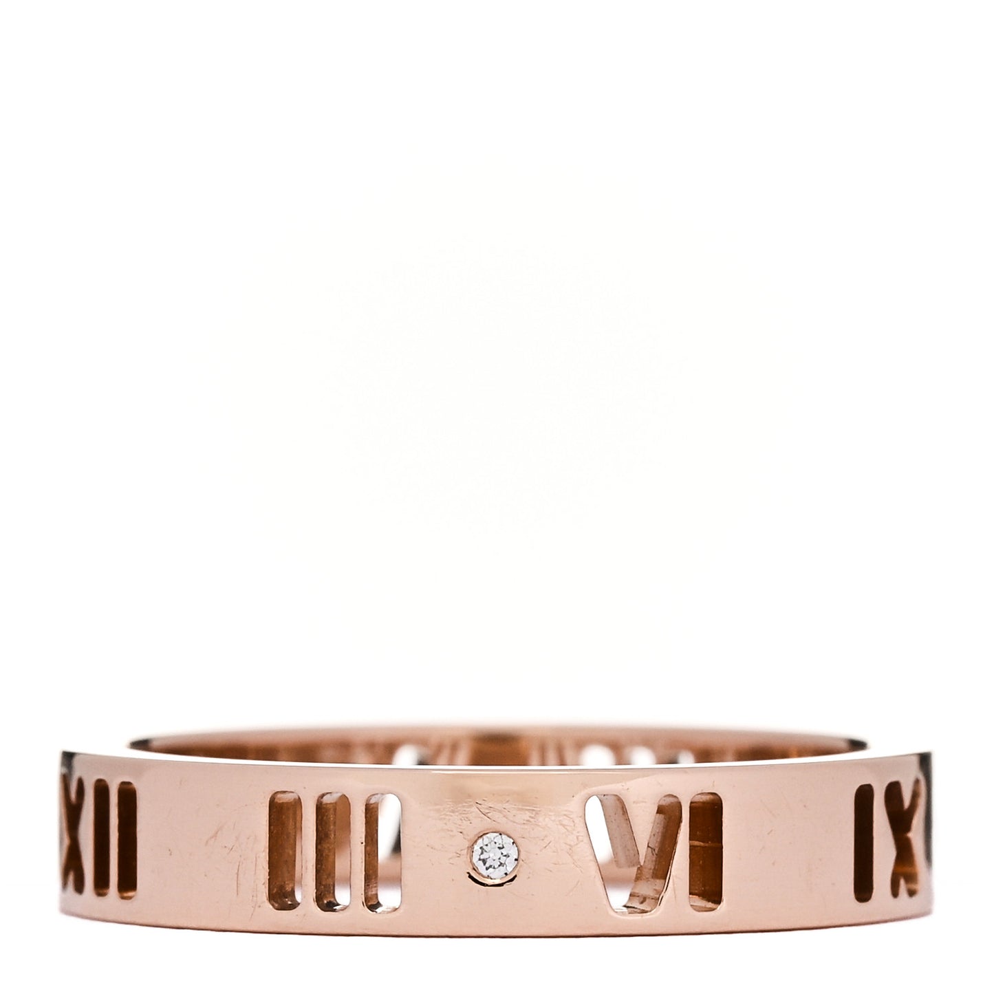 18K Rose Gold Diamond Atlas Pierced Ring 50 5.5