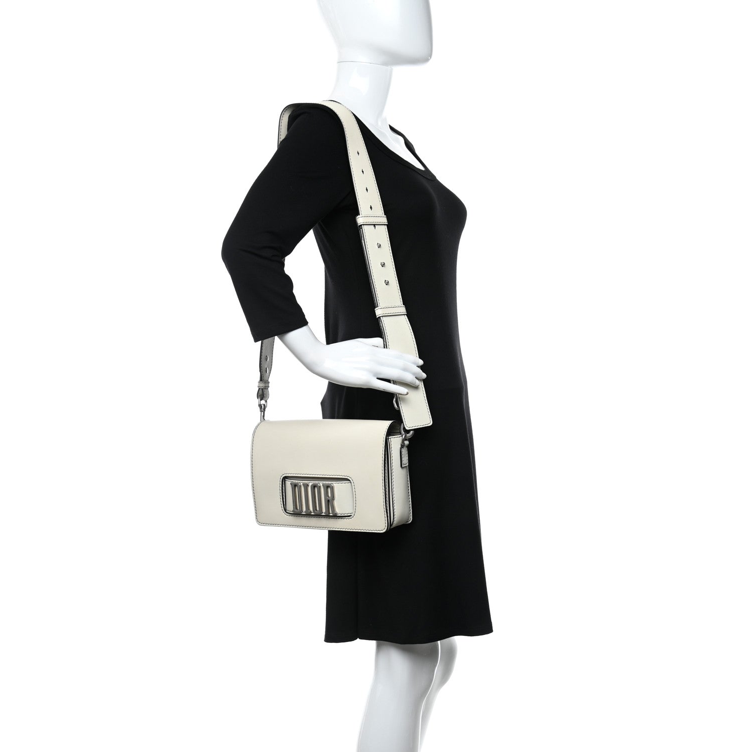 Christian Dior Smooth Calfskin Dio(r)evolution Flap Bag Off White 2 of 15