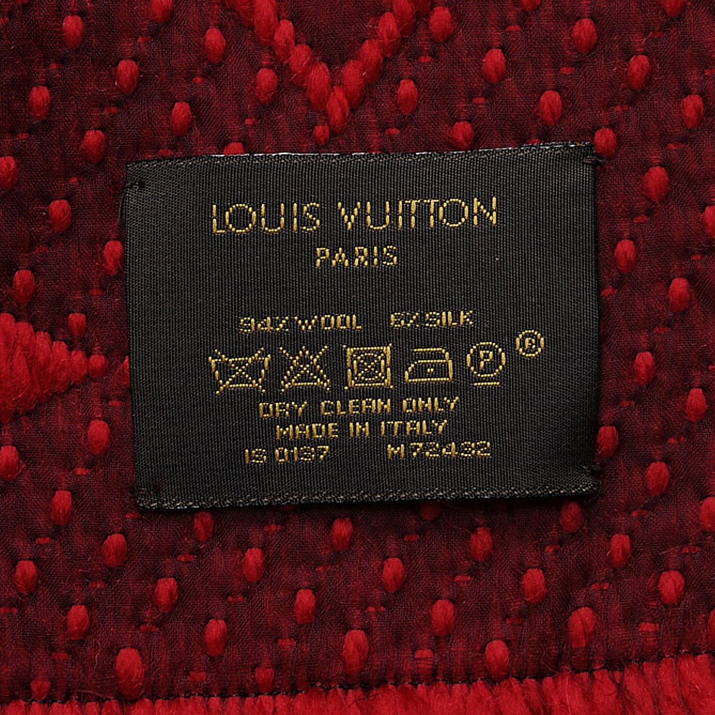 Wool Silk Logomania Scarf Rubis