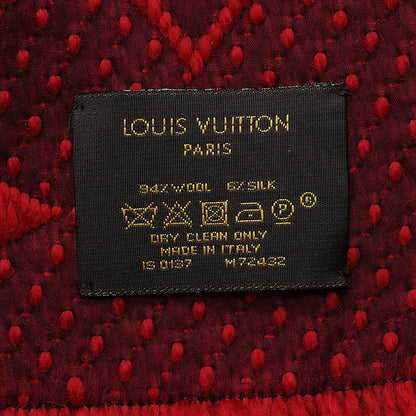 Louis Vuitton Wool Silk Logomania Scarf Rubis 4 of 5