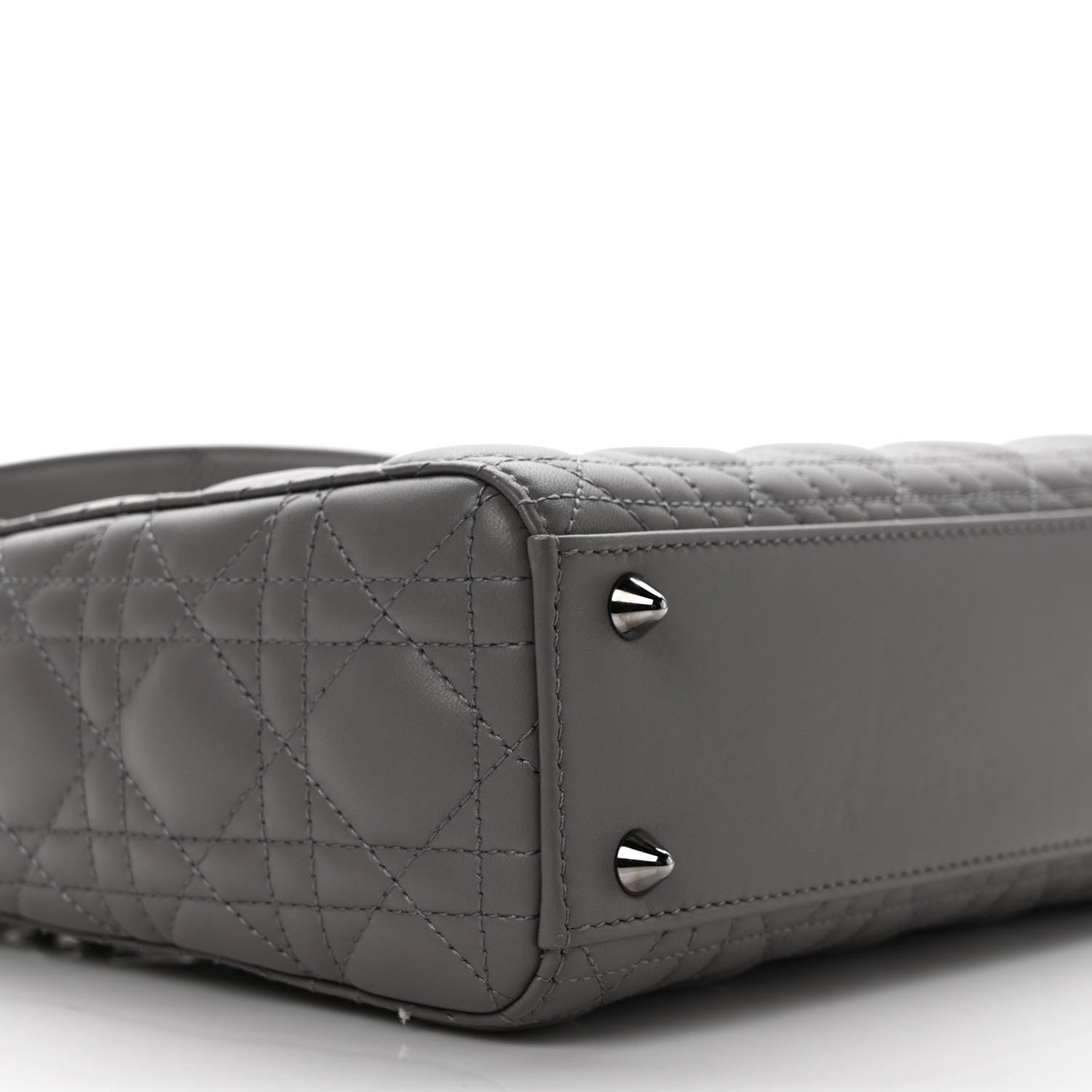 Christian Dior Lambskin Cannage Small My ABCDior Lady Dior Grey 8 of 10