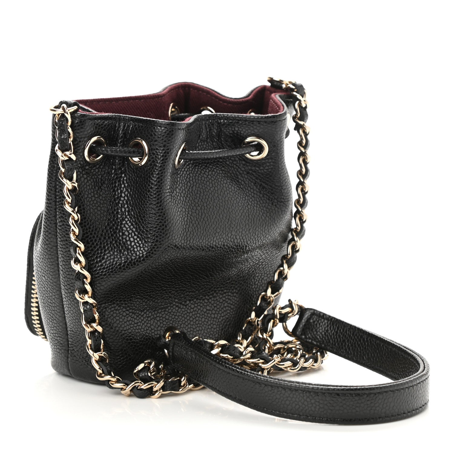Chanel Caviar Quilted Mini CC Pocket Bucket Bag Black 3 of 11