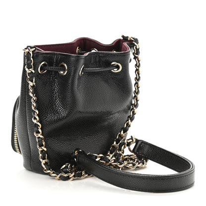 Chanel Caviar Quilted Mini CC Pocket Bucket Bag Black 3 of 11
