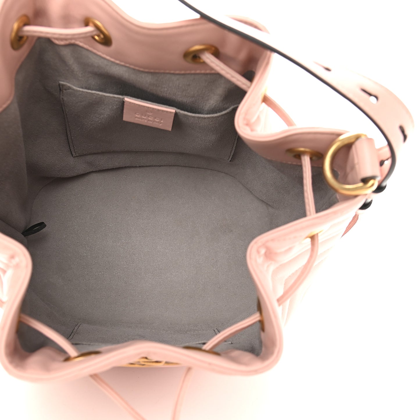 Calfskin Matelasse Sylvie Web GG Marmont Bucket Bag Perfect Pink