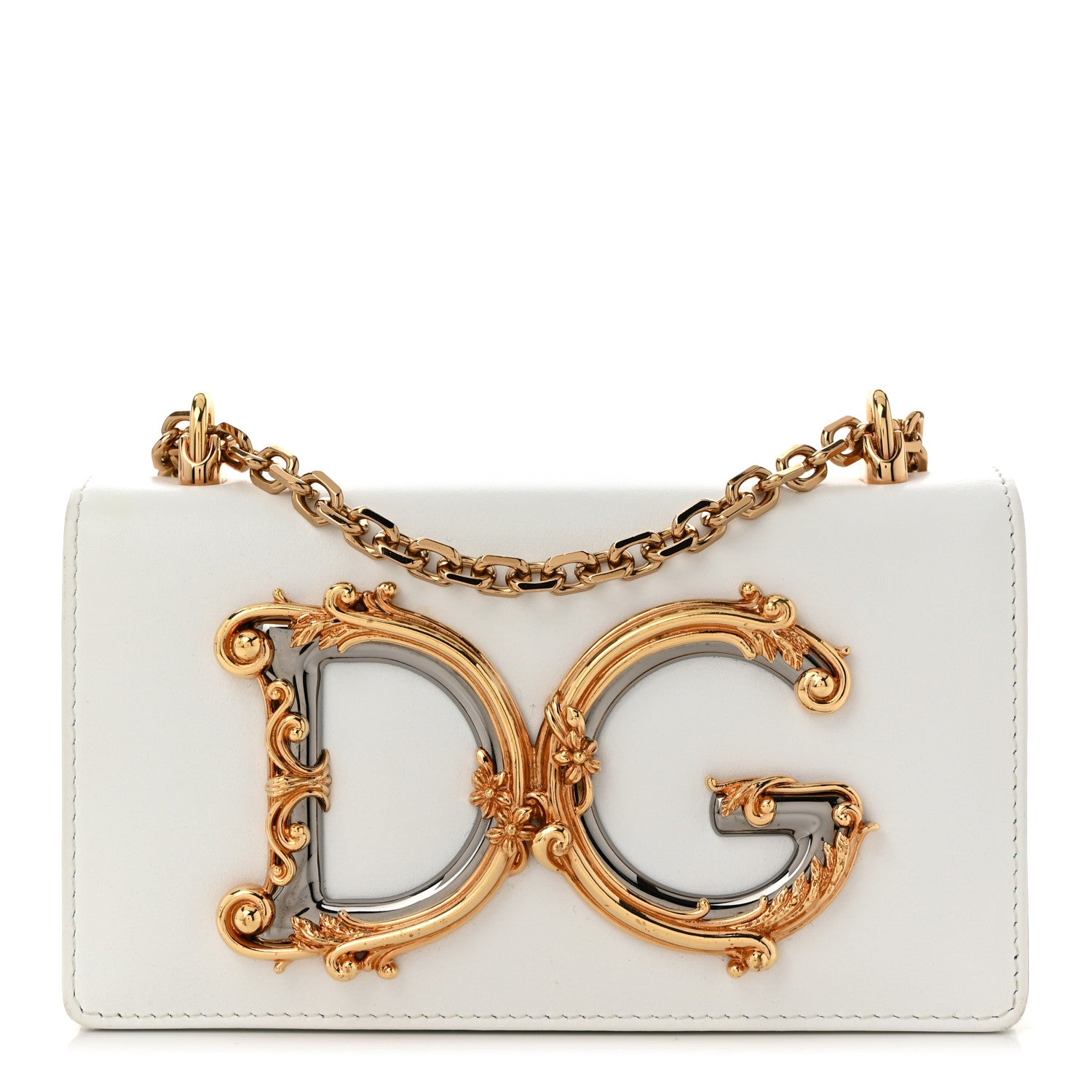 Dolce & Gabbana Nappa DG Girls Phone Shoulder Bag White 1 of 10