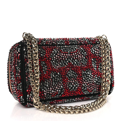 Christian Louboutin Piloutin Strass Leopard Clutch Red Gun Metal 3 of 9