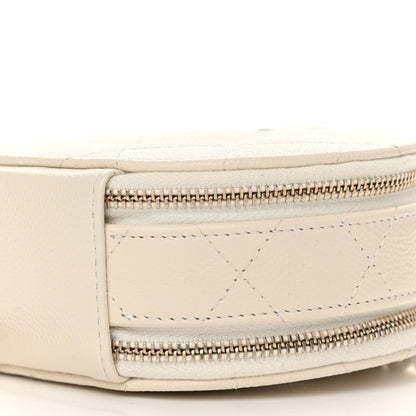 Chanel Caviar Quilted Round Handle With Care Vanity With Chain White 10 of 11