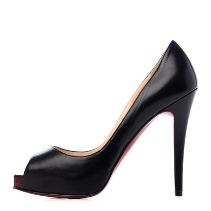 Christian Louboutin Kid Very Prive 120 Pumps 36.5 Black Red 1 of 10