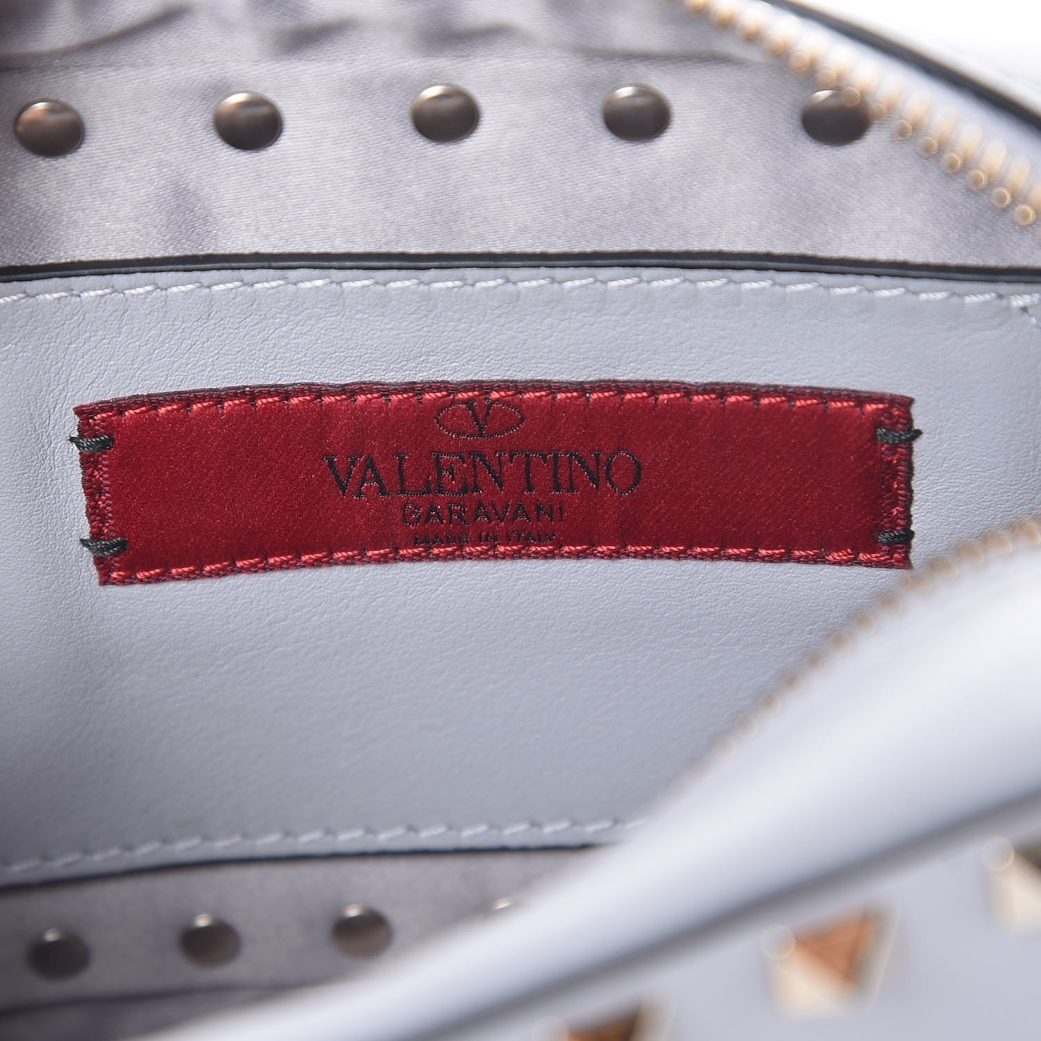 Valentino Garavani Calfskin Rockstud Camera Chain Crossbody Bag Pastel Grey 6 of 7