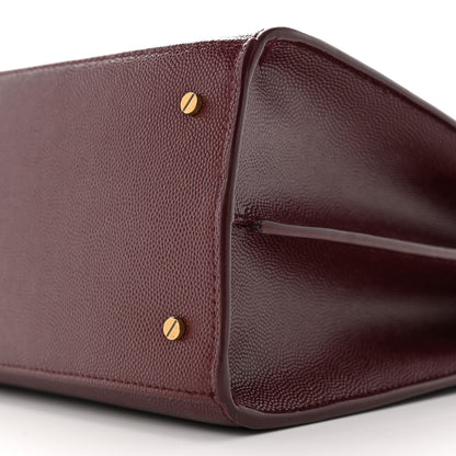 Saint Laurent Grain de Poudre Medium Classic Monogram Cassandra Top Handle Rouge Legion 11 of 14