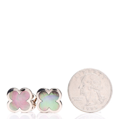 Van Cleef & Arpels 18K White Gold Mother of Pearl Pure Alhambra Cufflinks 2 of 4
