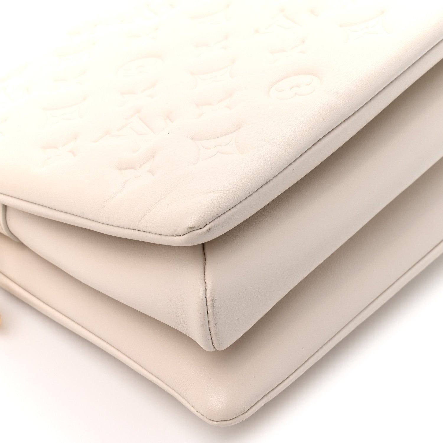 Louis Vuitton Lambskin Embossed Monogram Coussin PM Beige Cream 12 of 13
