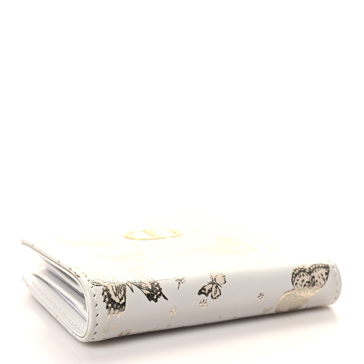 Christian Dior Calfskin Zodiac Print Caro Medium Wallet White Multicolor 4 of 9