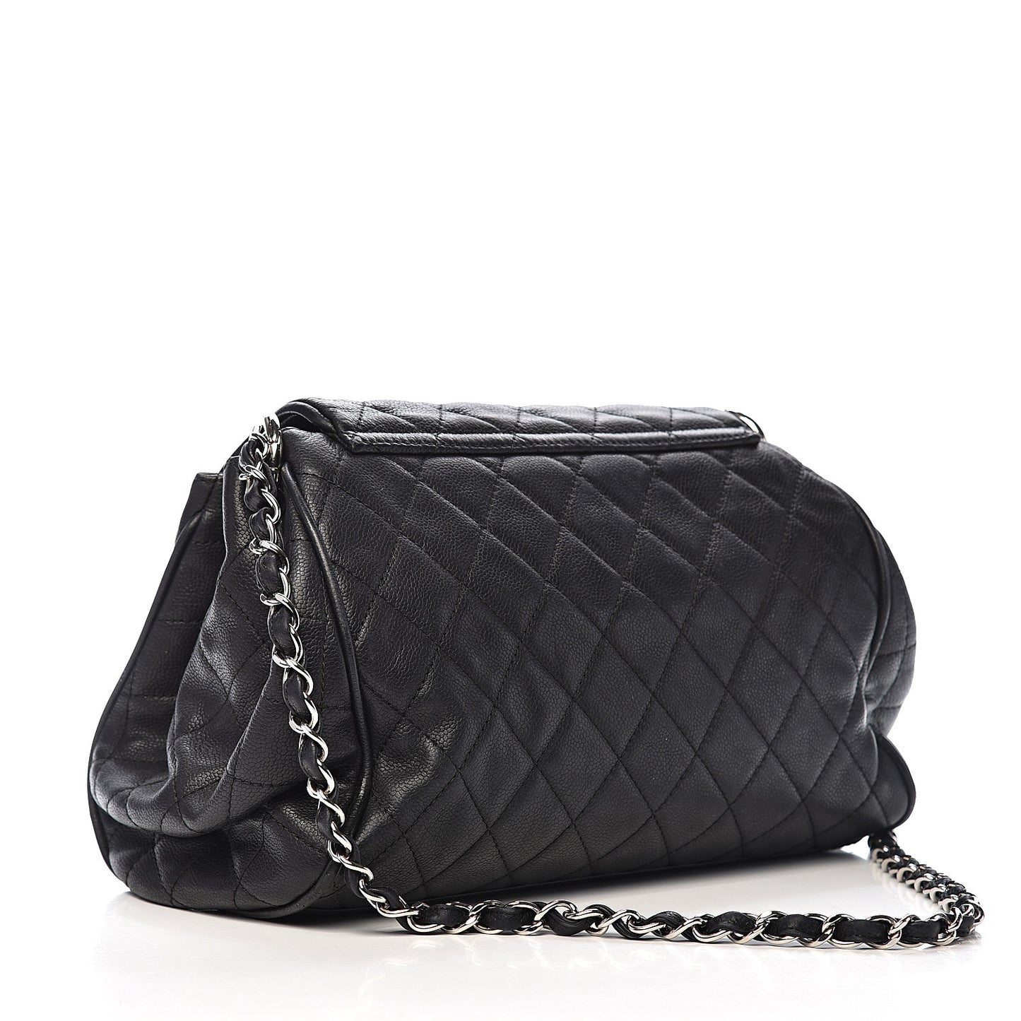 Caviar Quilted Timeless Accordion Flap Black