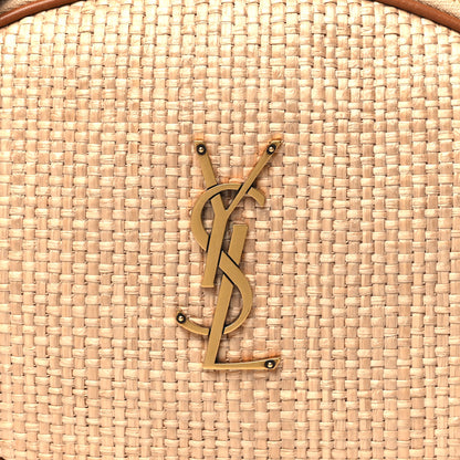 Saint Laurent Raffia Calfskin Round Camera Bag Golden Ecru Brick 8 of 10