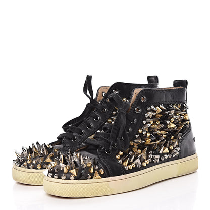 Christian Louboutin Calfskin Mens Louis Pik Pik Spikes Flat Sneakers 39 Black 3 of 17