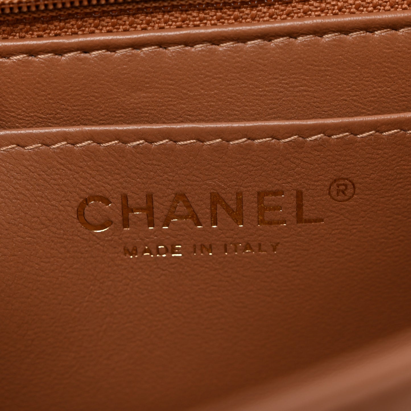 Lambskin Quilted Mini Rectangular Flap Brown