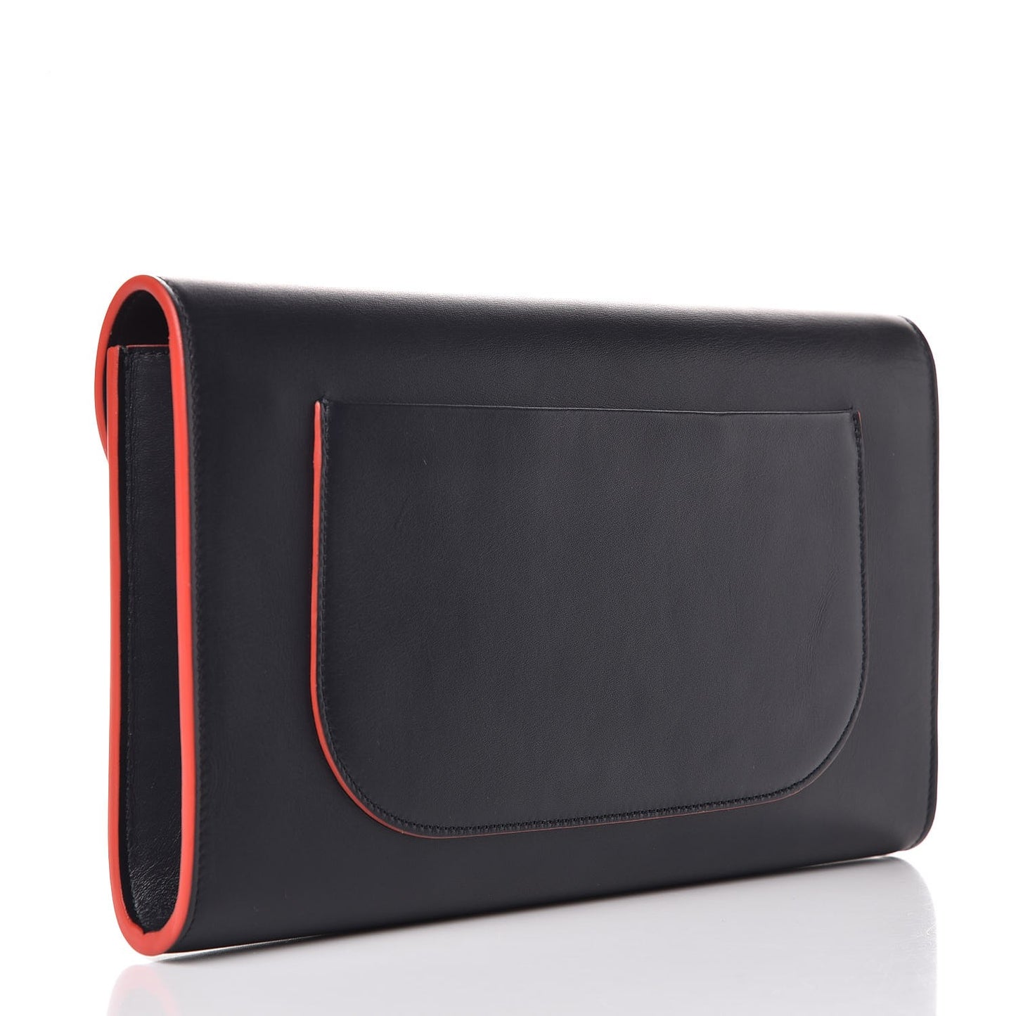Smooth Calfskin Trotteur Clutch Navy Blue Red