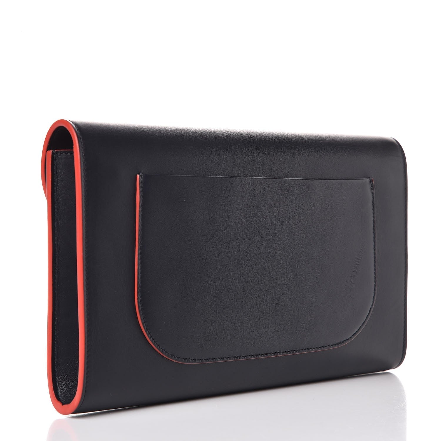 Celine Smooth Calfskin Trotteur Clutch Navy Blue Red 3 of 7