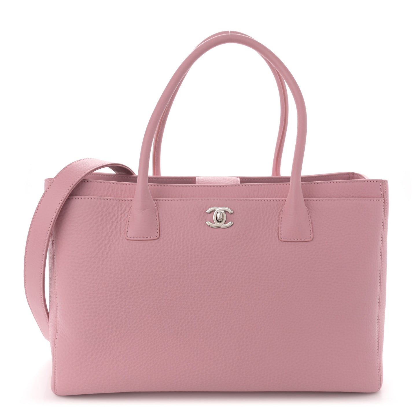 Calfskin Cerf Executive Shopper Tote Pink