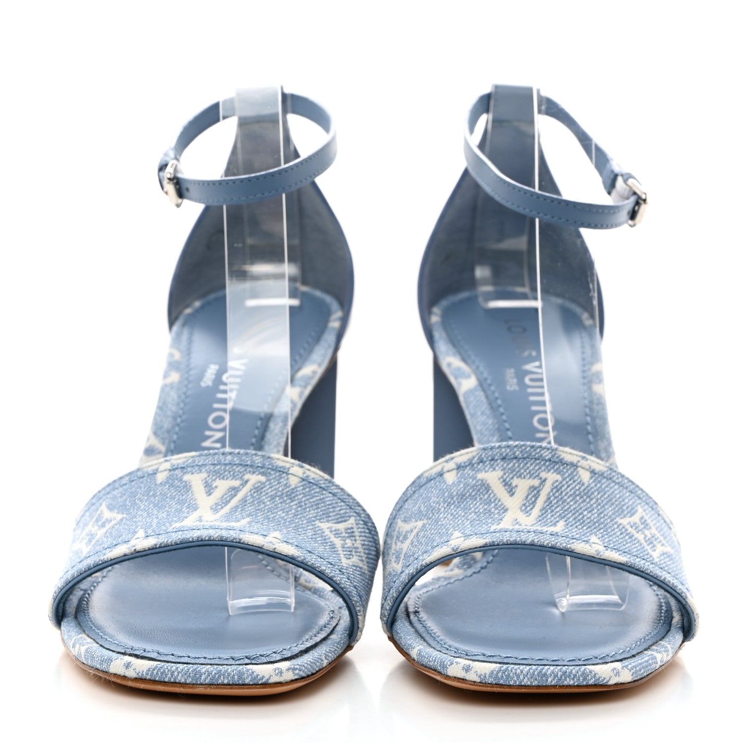 Louis Vuitton Denim Monogram Silhouette Sandals 39 Blue 2 of 9