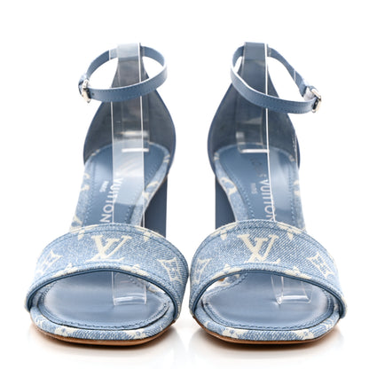 Louis Vuitton Denim Monogram Silhouette Sandals 39 Blue 2 of 9