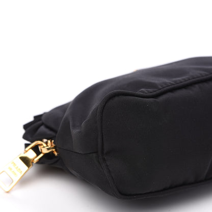 Prada Nylon Ruffle Cosmetic Pouch Black 7 of 9