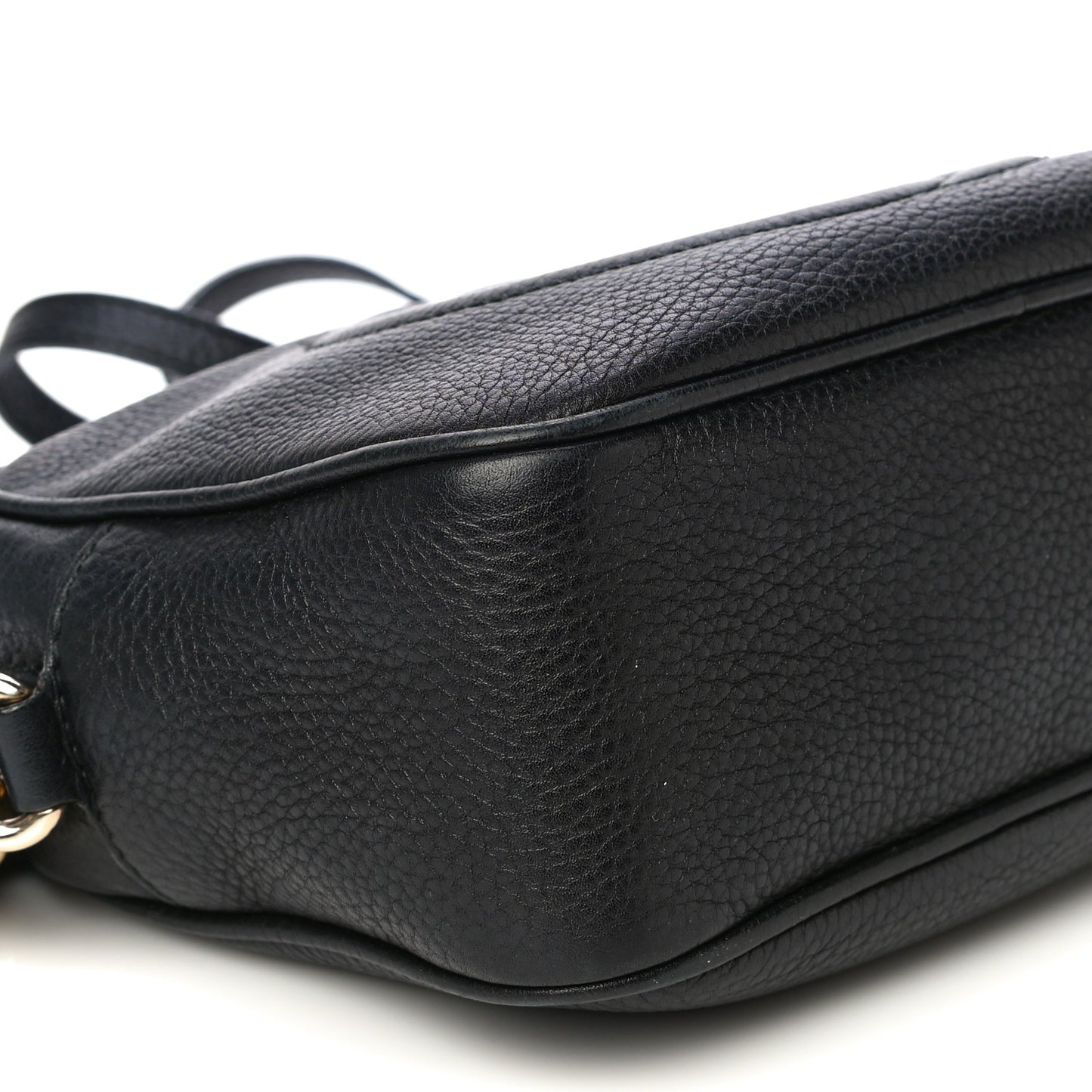 Pebbled Calfskin Small Soho Disco Bag Black