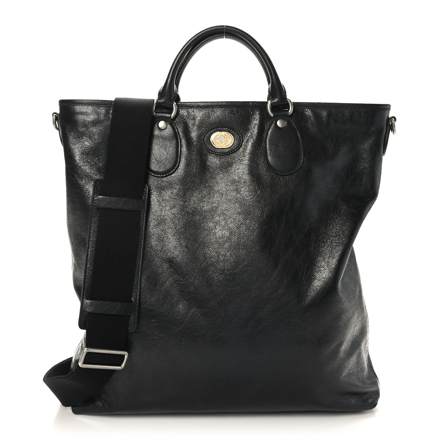 Gucci Fluffy Calfskin Morpheus Tote Bag Black 1 of 9