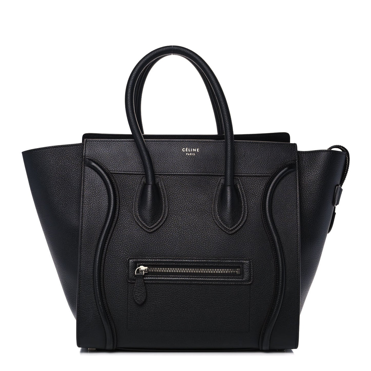 Drummed Calfskin Mini Luggage Black