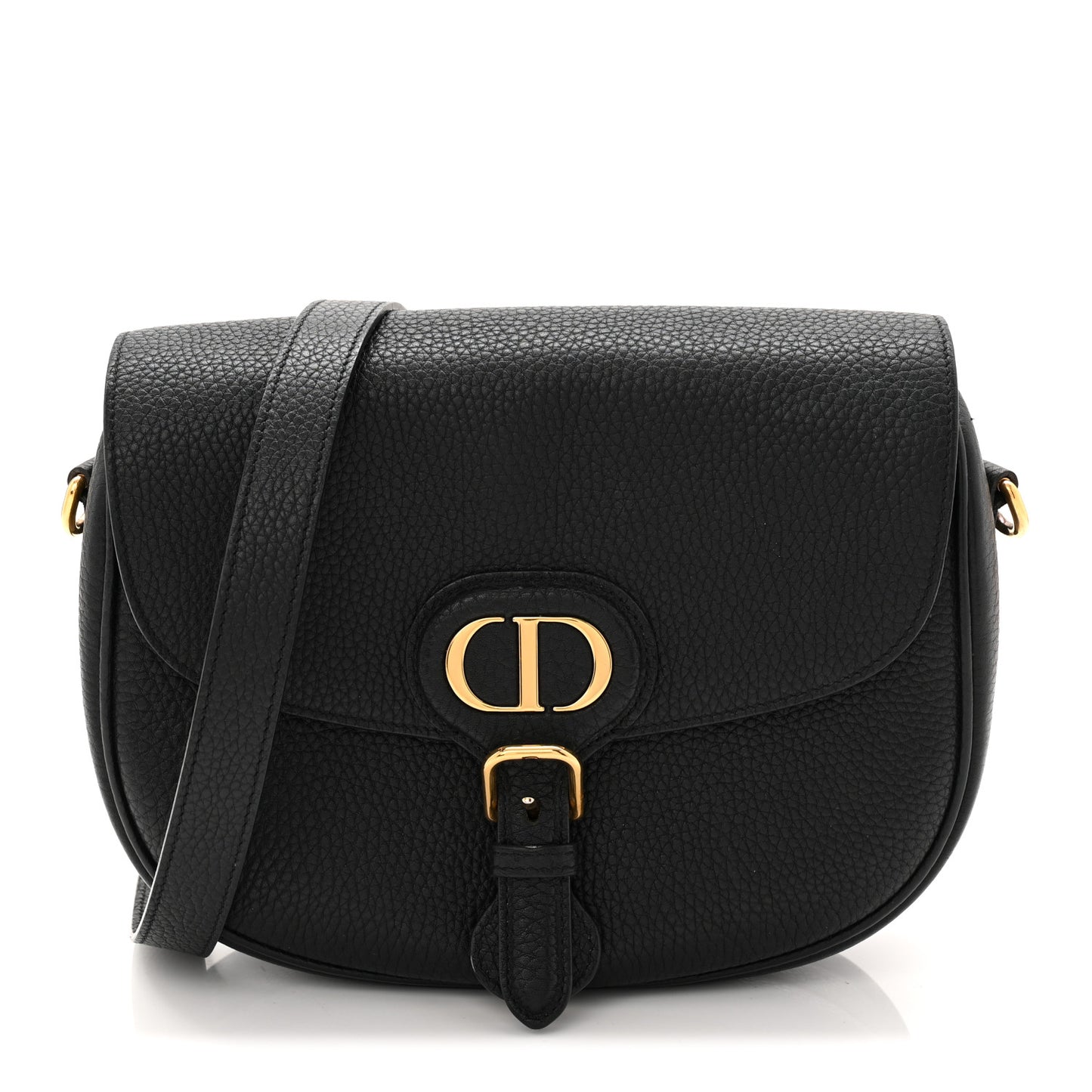 Grained Calfskin Medium Bobby Flap Black